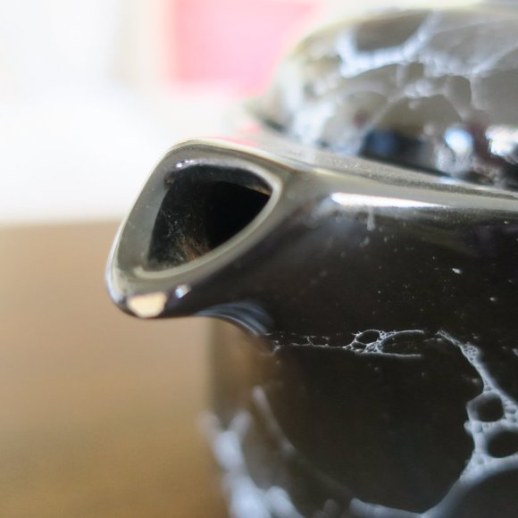 Vintage 80's Waechtersbach Black Mable Teapot - Picture 2 of 3